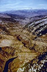 An arial view of Glenwood Canyon