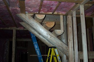 log stairs from below