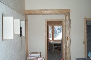our accent logs in the Master bedroom