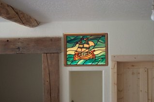 galleon stained glass