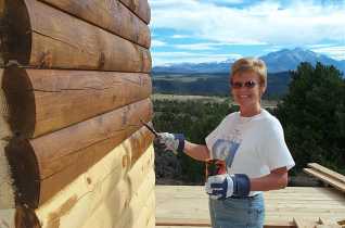 Jenny staining logs on Saturday!