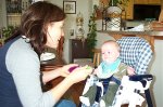Mommy's feeding me real food!