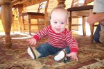 Owen sitting - and crawling - at 6 months