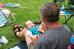 Owen with Grandad at the church picnic